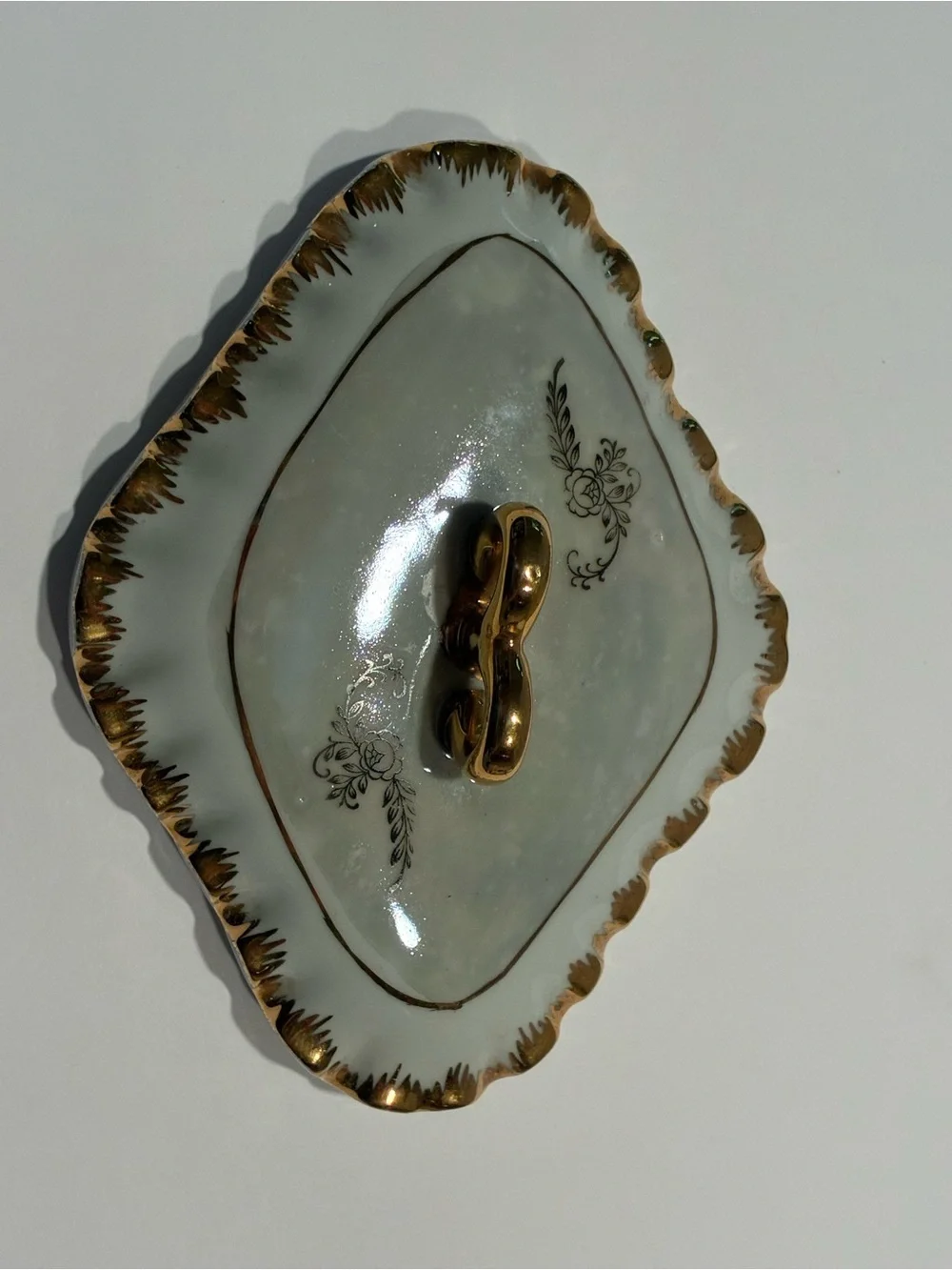 Vintage Jugoporcelan Titov Veles Yugoslavia Porcelain Trinket Jewelry Box